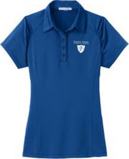 Ladies Fine Stripe Performance Polo, Seaport Blue/Navy